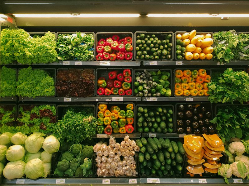 Étal de légumes frais